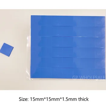 (100 gab/lot), 15*15mm Biezums=1,5 mm Zila Silikona siltuma spilventiņi, ko Parasti izmanto PCB plates mikroshēmu dzesēšanas