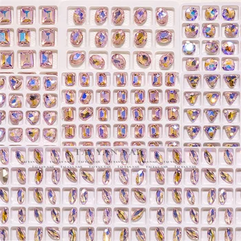 20pcs 3D Spīdums Rozā Nagu Mākslas Rhinestone K9 Stikla Kristāla Nagu Piekariņi Zircon Nail Art Rotājumi DIY Luksusa Manikīrs Rotaslietas
