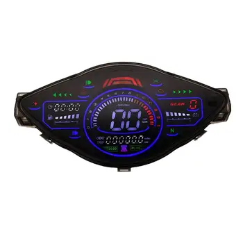 Ciparu LCD Motociklu Spidometrs, Odometrs, Tahometrs, Gabarītu ar Apgaismojumu Honda Viļņu 100 110, DC8-12V