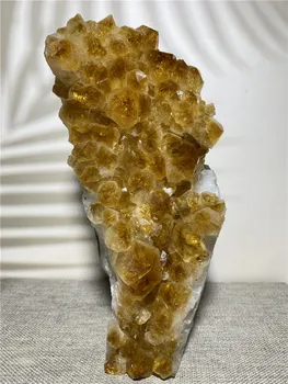 Kvarca Dabas Citrine Crystal Kolekcija Dāvanu Dzeltens Dārgakmens Topāzs Minerālu Brīvformas Paraugu Nama Dekorēšana Enerģijas Masāža