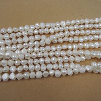 pērļu krelles,100% dabas saldūdens pērle, materiāls ar baroka formas ,7-8 mm