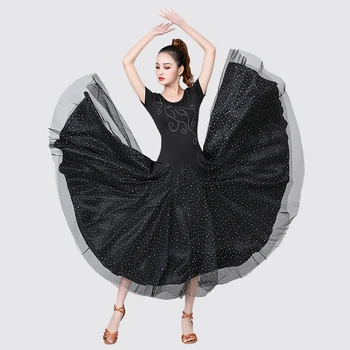 Sievietes Balles Deju Kostīmu Flamenko Deju Kleitu Mūsdienu Valsis Tango, Latīņu Drēbes Dancewear 360 Grādu Lielgabarīta Svārki