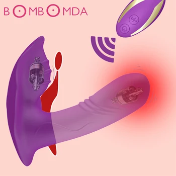 Valkājamas Tauriņš Dildo Vibratoru Pieaugušo Seksa Rotaļlietas Sievietēm G Spot Klitora Stimulators ar Bezvadu Tālvadības Vibrators Biksītes