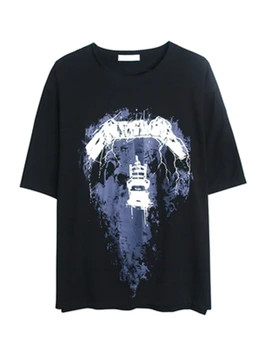 Vasaras T Krekls Sievietēm, Jaunajām Kolekcijām Gothic Black Print Top Gadījuma Streetwear Korejas T Punk Modes Harajuku Tee Krekli T349