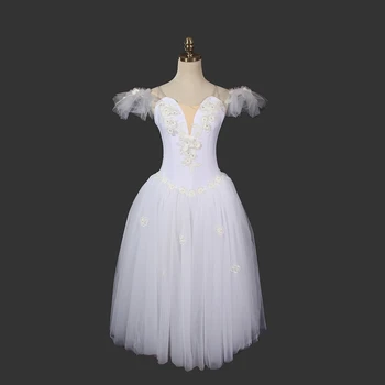 Ātra Piegāde Custom Size Meitenes Baltās Profesionālās Ilgi Romantiska tutu kleita ar Spārnu